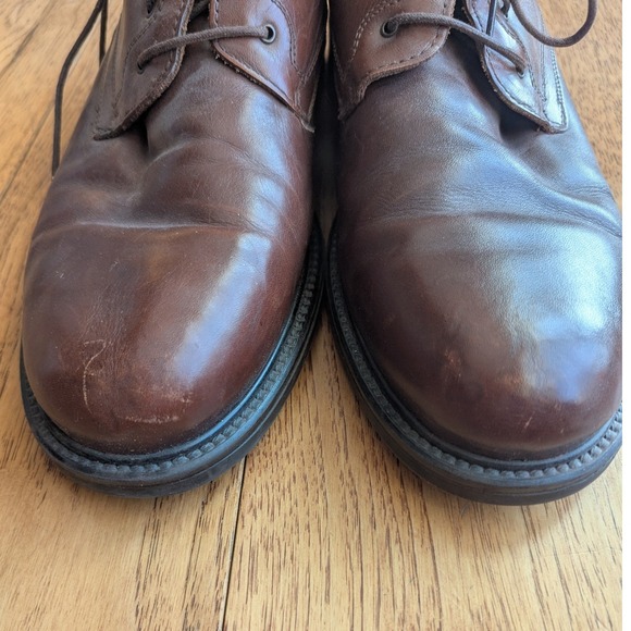 Vtg Bass Brown Leather Ankle Boots Made in Italy Mens 10.5 Derby Shoes Oxfords‎ main image 5